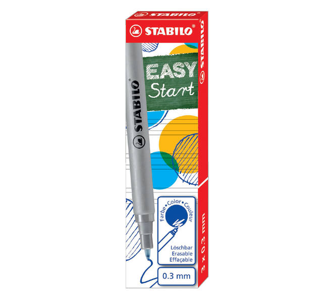 Rollerpenvulling STABILO Easyoriginal fijn blauw doosje à 3 stuks
