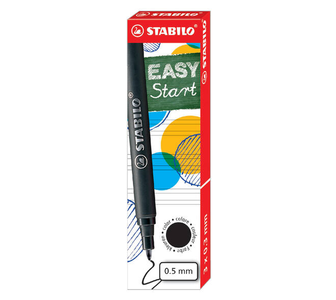 Rollerpenvulling STABILO Easyoriginal  medium zwart doosje à 3 stuks