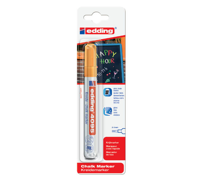 Krijtstift edding 4095 rond 2-3mm blauw blister à 1 stuk
