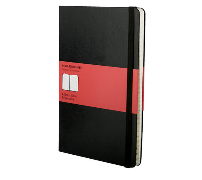 Adresboek Moleskine pocket 90x140mm hard cover zwart
