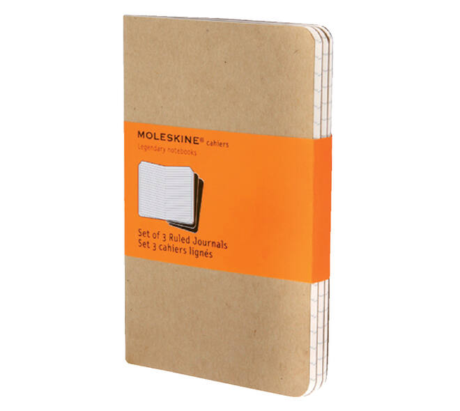 Schrift Moleskine 90x140mm lijn 128 pagina's pocket kraft