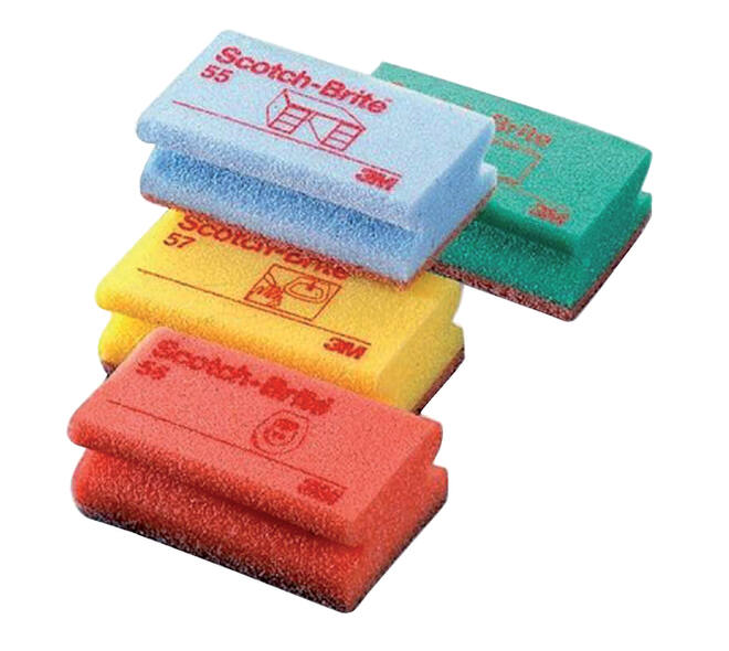 Schuurspons Scotch-Brite delicate oppervlakken 70x130mm geel 10 stuks