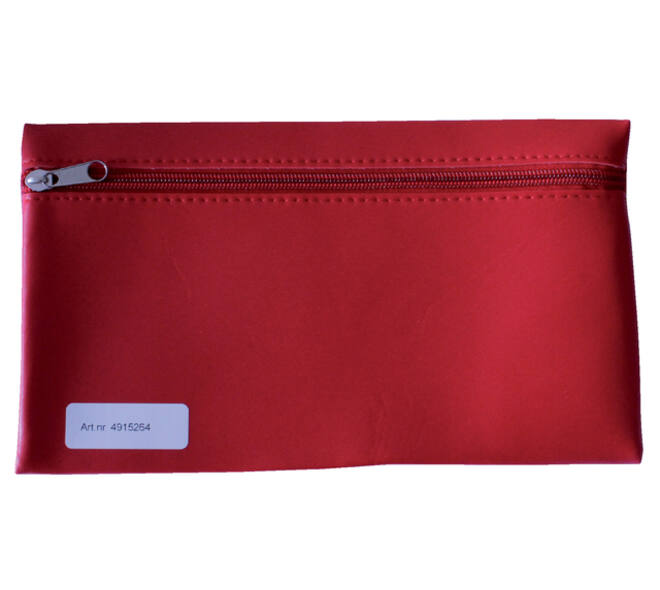 Schooletui 15x26cm met rits skai helder rood