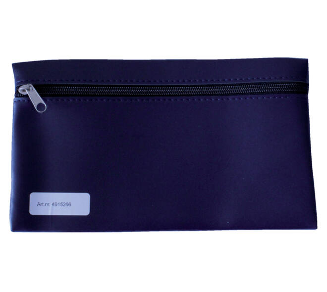 Schooletui 15x26cm met rits skai donkerblauw