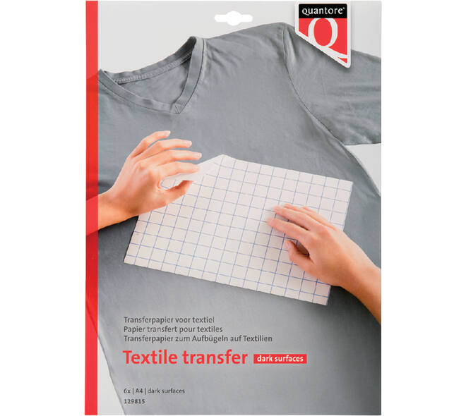 Inkjet transferpapier voor textiel Quantore donkere kleding 6 vel