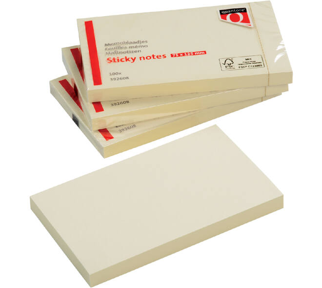 Memoblok Quantore 76x127mm geel 100 vel