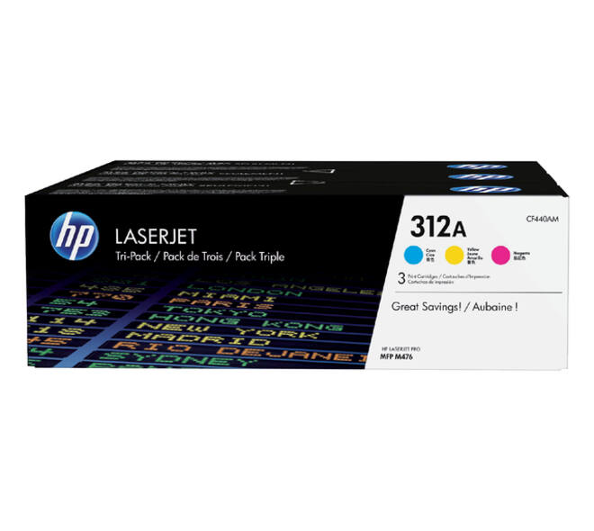 Tonercartridge HP CF440AM 312A 3 kleuren