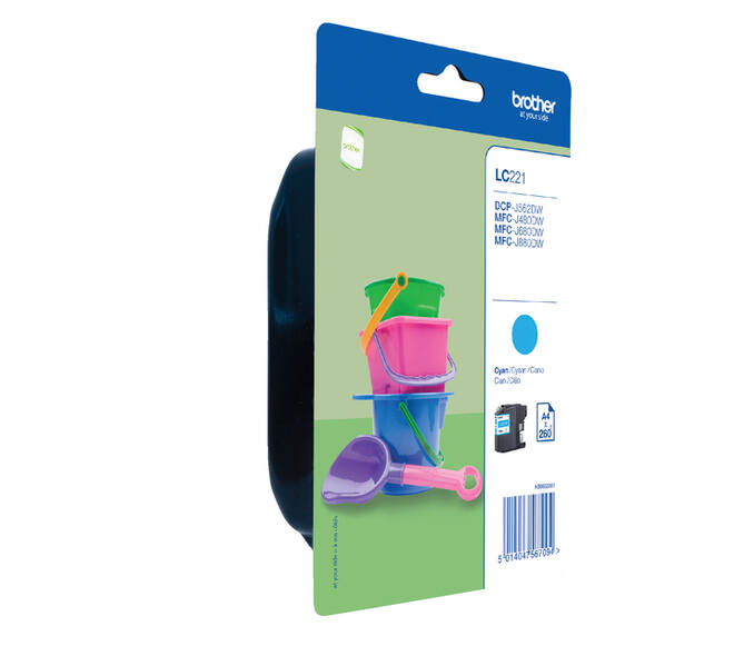 Inktcartridge Brother LC-221C blauw