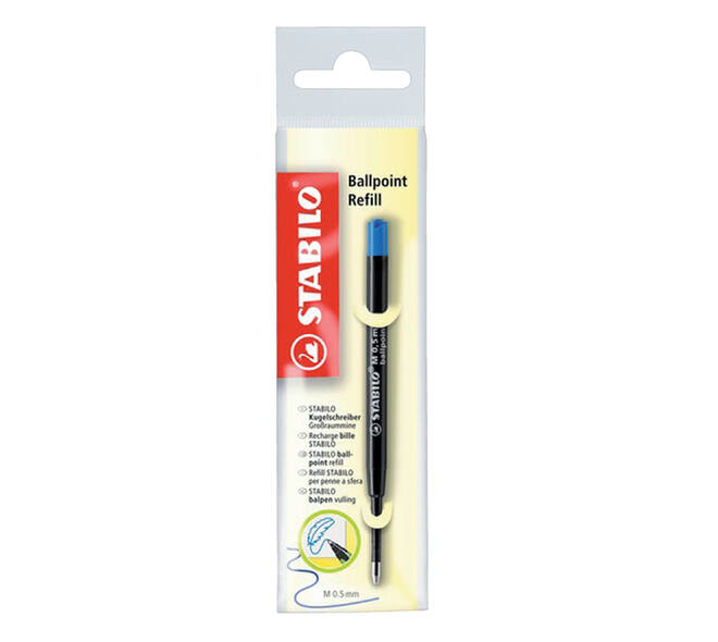Balpenvulling STABILO standaard medium blauw blister à 1 stuk