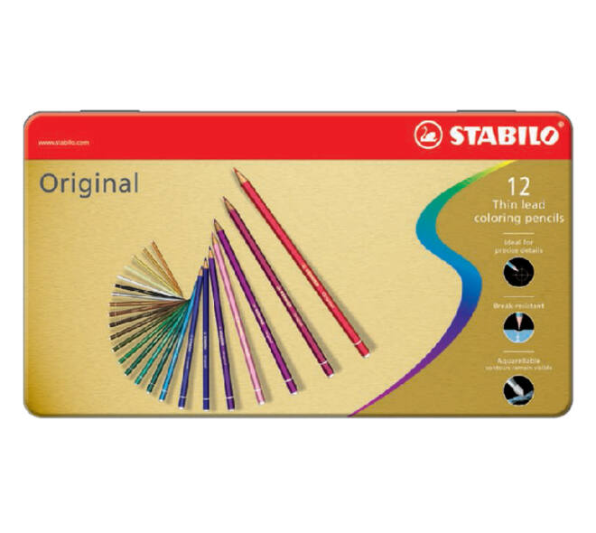 Kleurpotloden STABILO 8873 Original assorti blik à 12 stuks