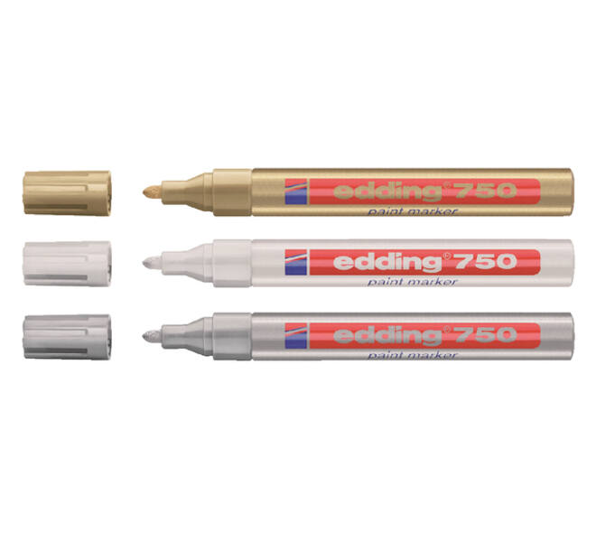 Paintmarker edding 750 op oliebasis 2-4mm wit