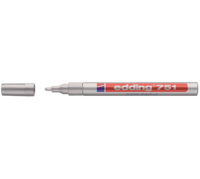 Paintmarker edding 751 op oliebasis 1-2mm zilver