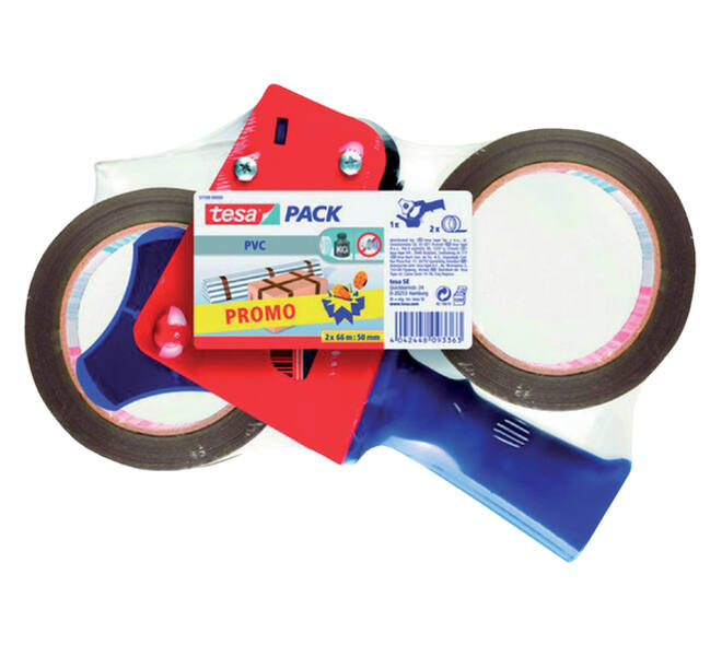 Verpakkingstape tesapack® ultra strong 66mx50mm pvc + dispenser