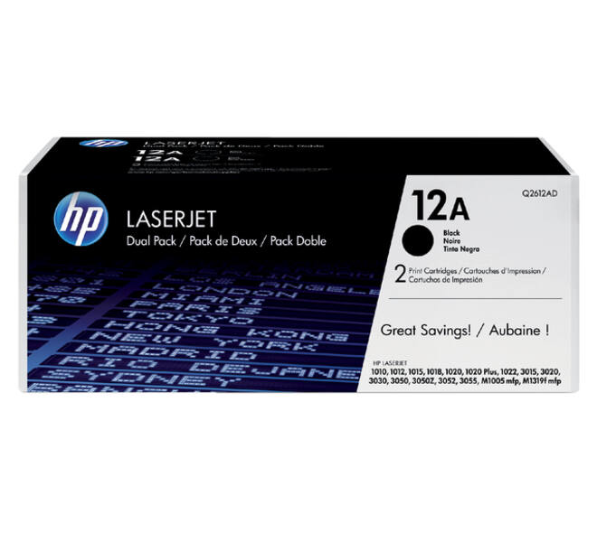 Tonercartridge HP Q2612AD 12A zwart 2x