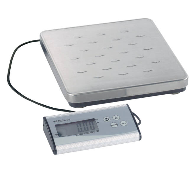 Pakketweger MAUL Cargo 50kg metalen plateau 27x27cm + 9V batterij zilver
