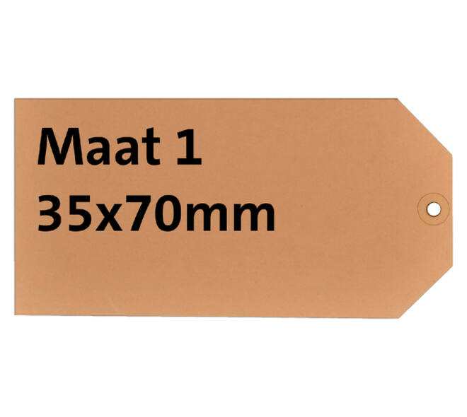 Label karton nr 1 200gr 35x70mm chamois 1000 stuks
