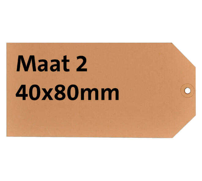 Label karton nr 2  200gr 40x80mm chamois 1000 stuks