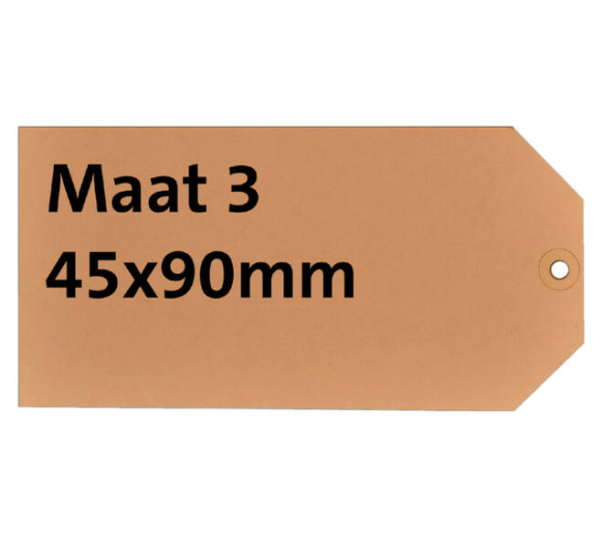 Label karton nr 3 200gr 45x90mm chamois 1000 stuks
