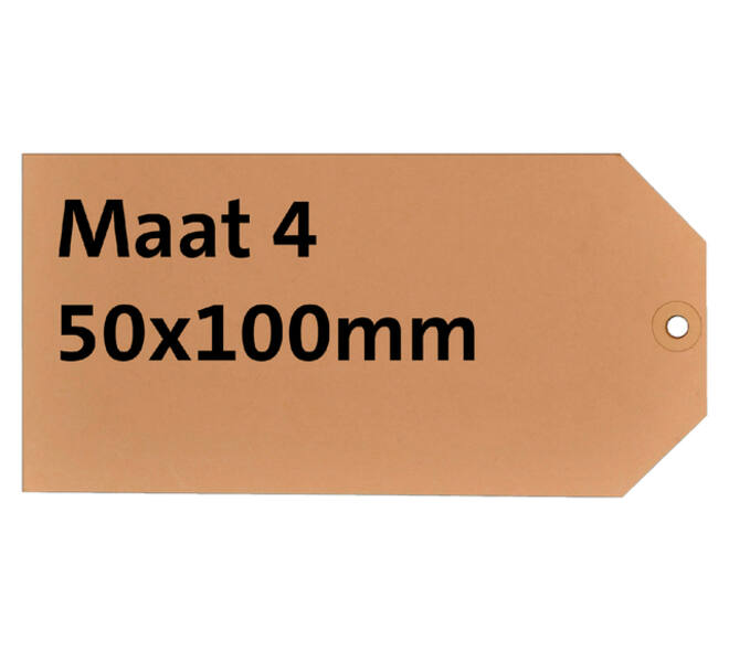 Label karton nr 4 200gr 50x100mm chamois 1000 stuks