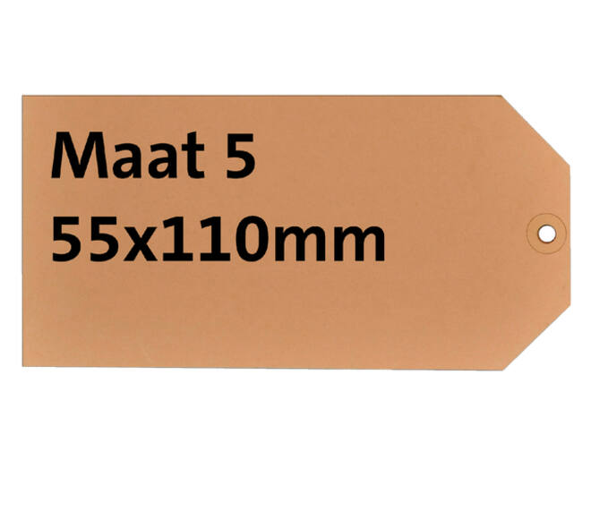 Label karton nr 5 200gr 55x110mm chamois 1000 stuks