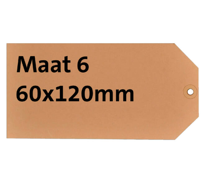 Label karton nr 6 200gr 60x120mm chamois 1000 stuks