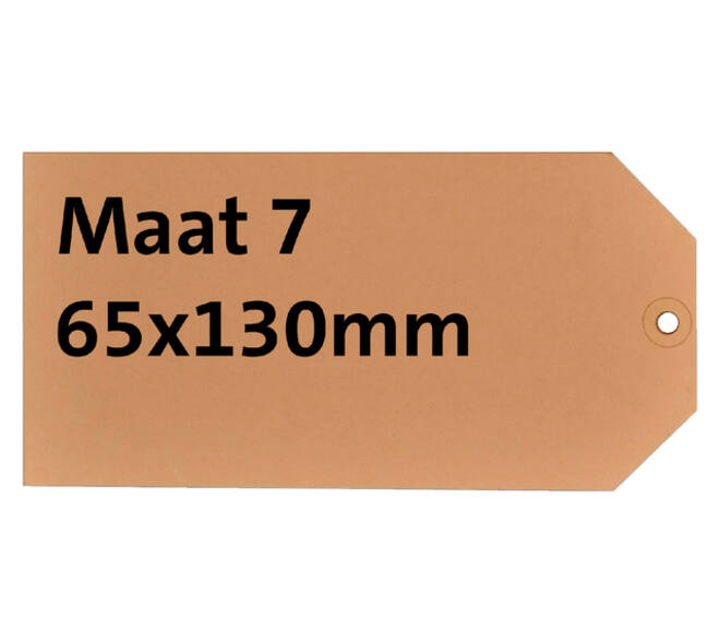 Label karton nr 7 200gr 65x130mm chamois 1000 stuks