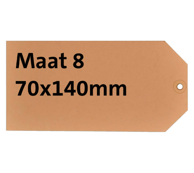 Label karton nr 8 200gr 70x140mm chamois 1000 stuks