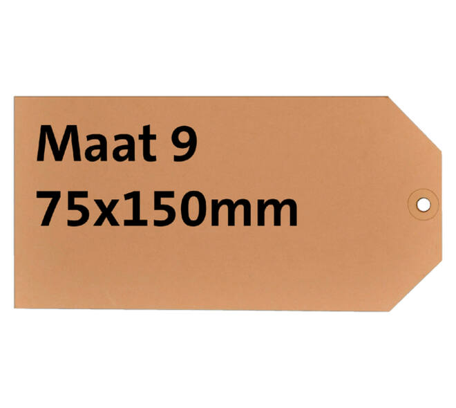 Label karton nr 9 200gr 75x150mm chamois 1000 stuks