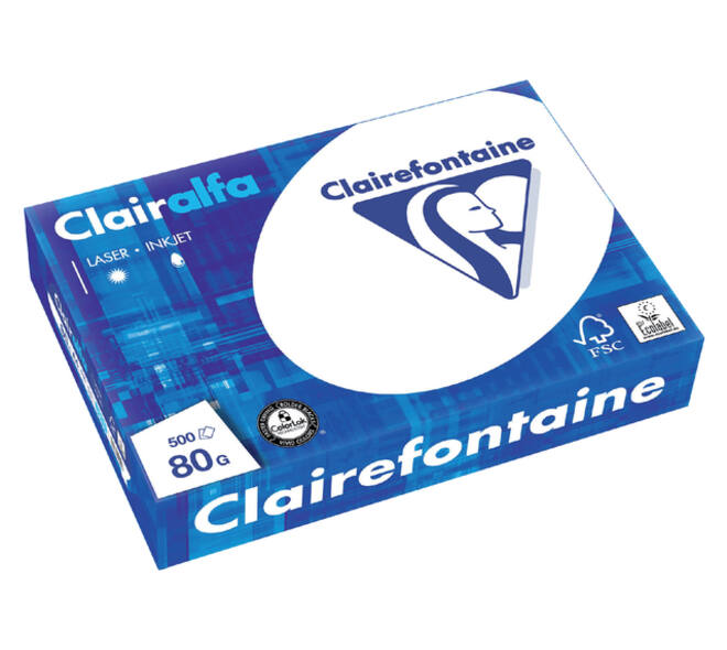 Kopieerpapier Clairefontaine Clairalfa A4 80gr wit 500 vel