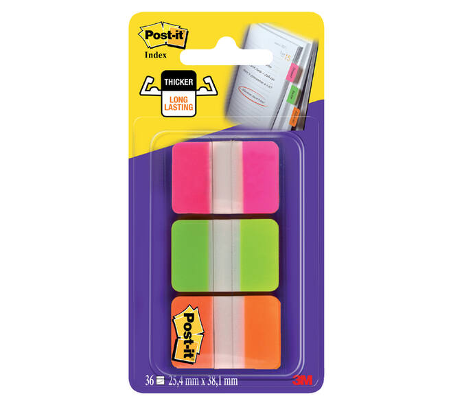 Indextabs Post-it 686GOT 25.4x38mm strong roze en groen 36 tabs