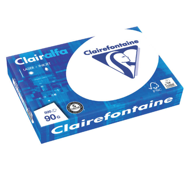 Kopieerpapier Clairefontaine Clairalfa A4 90gr wit 500 vel