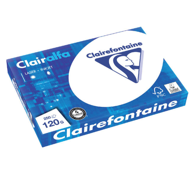 Kopieerpapier Clairefontaine Clairalfa A4 120gr wit 250 vel