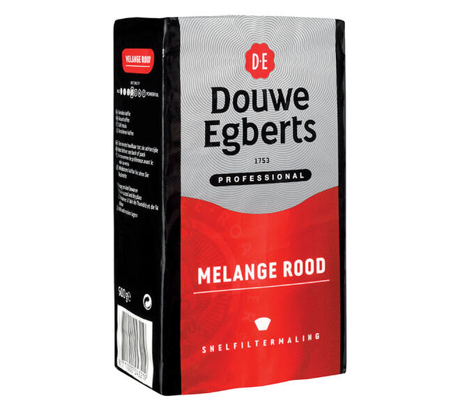 Koffie Douwe Egberts snelfiltermaling Melange Rood 500gr