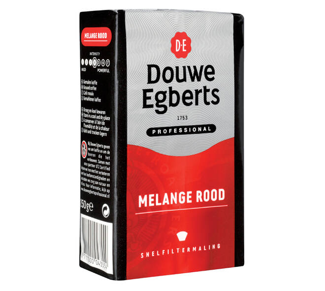 Koffie Douwe Egberts snelfiltermaling Melange Rood 250gr