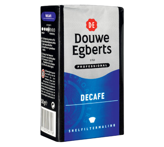 Koffie Douwe Egberts snelfiltermaling decafe 250gr