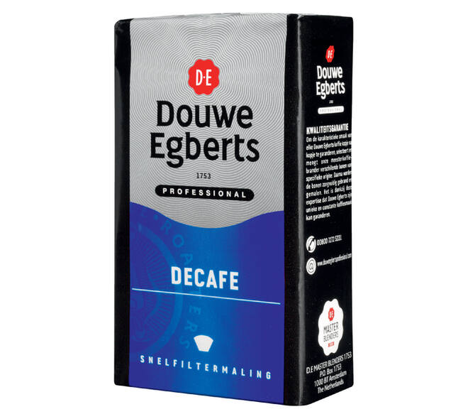 Koffie Douwe Egberts snelfiltermaling decafe 250gr