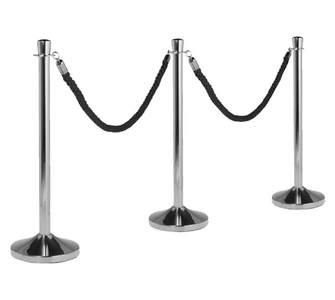 Afzetkoord Securit 150cm zwart met chroome knop