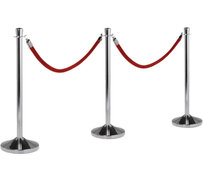 Afzetkoord Securit 150cm rood met chroome knop