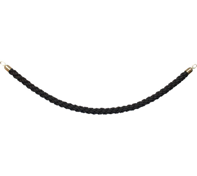 Afzetkoord Securit 150cm zwart met goudkleurige knop