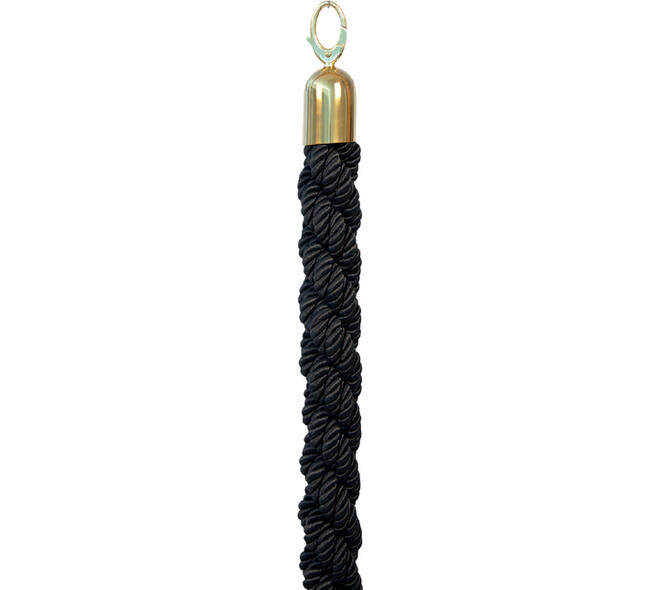 Afzetkoord Securit 150cm zwart met goudkleurige knop