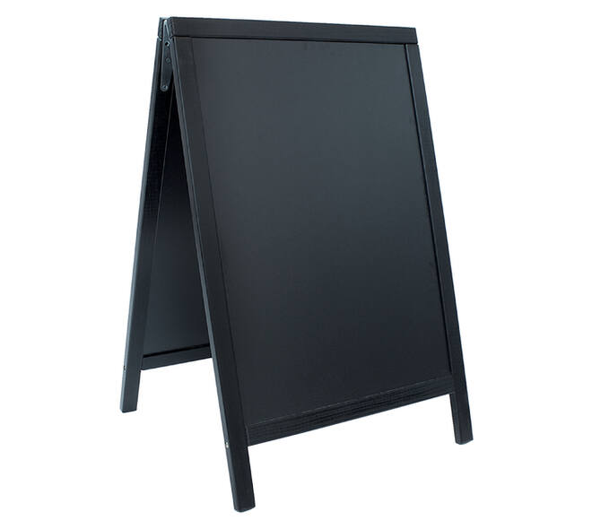 Stoepbord Securit 550x850x30mm zwart hout