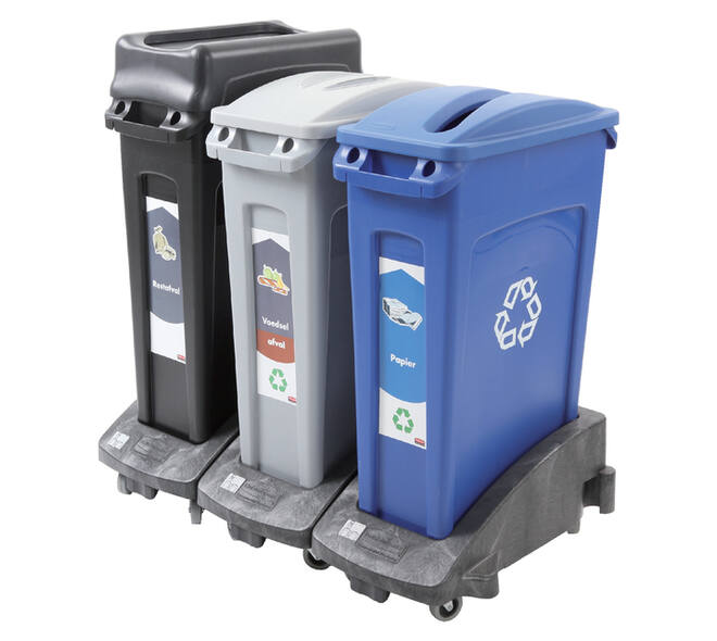 Onderstel Rubbermaid Slim Jim zwart