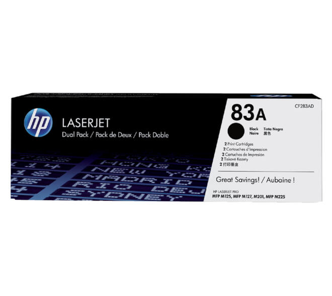 Tonercartridge HP CF283AD 83A zwart 2x
