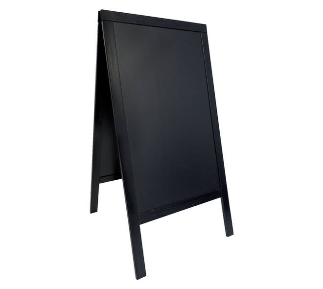 Stoepbord Securit 700x1250x40mm zwart hout
