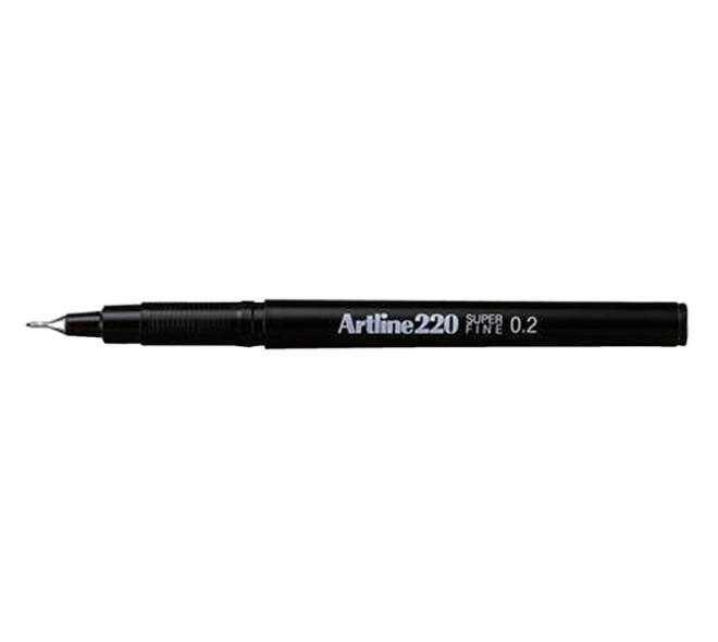 Fineliner Artline 220 rond super fijn zwart
