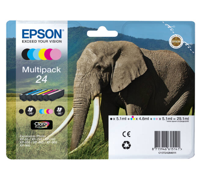 Inktcartridge Epson 24 T2428 foto HD zwart + 5 kleuren