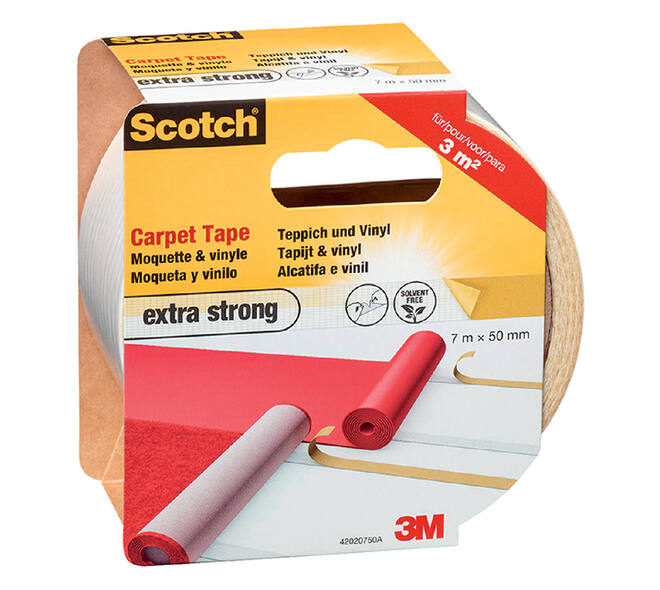 Plakband Scotch tapijt 50mmx7m dubbelzijdig extra strong