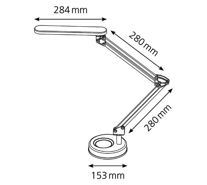 Bureaulamp Hansa led 4 stars zilvergrijs