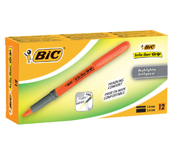 Markeerstift Bic brite liner grip oranje