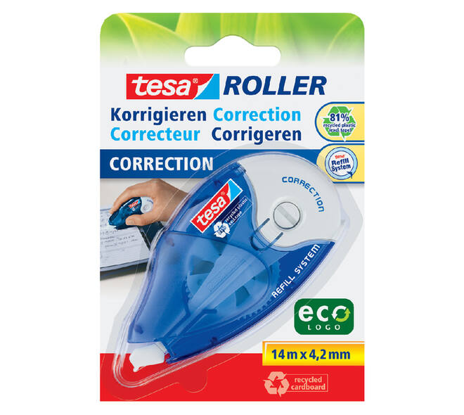Correctietape tesa® ecoLogo® 4,2mmx14m navulbaar op blister